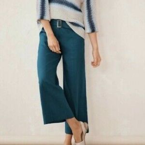 J. Jill emerald belted wide leg crop pant size M petite
